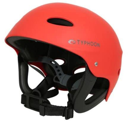 Typhoon Borth Watersports Safety Helmet for Canoe, Kayak, White Water, Stand Up paddleboarding and Sailing (S/M Red)