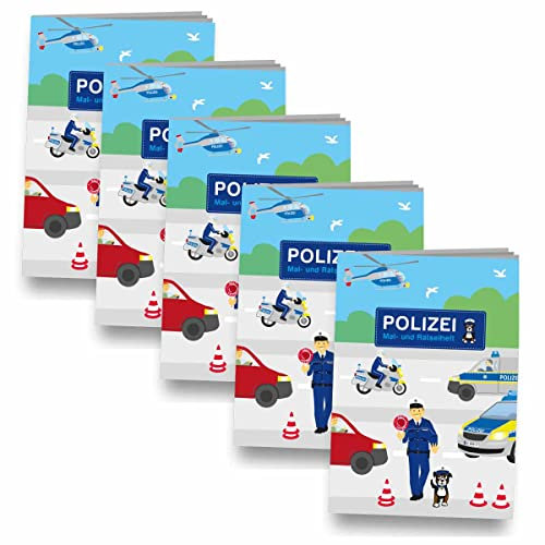 5 Stück Rätselheft Polizei // Mitgebsel Polizeigeburtstag // Kindergeburtstag Polizei Mitgebsel
