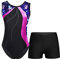 iEFiEL Mädchen Glitzer Turnanzug Ärmellose Leotards Rückenfrei Ballettanzug mit Strass Ballettkleidung Gymnastikbody Tanzkostüm Marineblau + Rosa 122-128