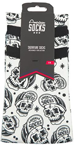 American Socks – Signature Series – Sports, Gym, Bike, Skate, Crossfit, Cycling, Technical Socks (DE/NL/SE/PL, Numerisch, 42, 47, Skater Skull 22)