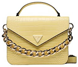 Guess Damen Retour Croc-Print Handbag, Gelb