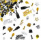 Giftota - Konfetti 1 Geburtstag Deko - 1. Geburtstag Deko - Konfetti (Gold Schwarz) - Partydekoration Geburtstag 1 - Konfetti-Dekoration für Jubiläen, Geburtstage, Partys