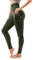 SINOPHANT Sport Leggings Damen mit Taschen, High Waist Sportleggins Lang Blickdicht Laufhose Fitnesshose Sporthose Yogahose für Yoga Sport(#1er Pack Armee Grün Seitentasche,L-XL)