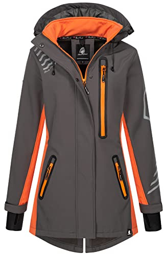 Rock Creek Softshellmantel Damen Outdoor D-491 | Wasserabweisende Übergangsbekleidung, funktionale Wanderjacke für Frauen, Camping, Freizeit und wechselhaftes Wetter