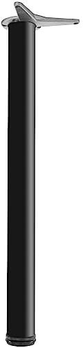 camar Tischfuß verstellbar 690-720mm rund ø 60mm, Metall Tischbein höhenverstellbar, Stahl schwarz lackiert