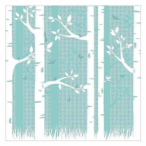 Bilderwelten Fototapete Babyzimmer Birkenwald Schmetterlinge Vögel 240x240 cm Vlies-Tapete XXL Smart Wandtapete Wanddekoration Kinder Kinderzimmer