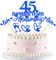 Blumomon 25Pcs 45th Anniversary Cake Toppers Sapphire 45th Weddding Anniversary Heart Cake Decoration for 45 Sapphire Wedding Celebration Party Supplies