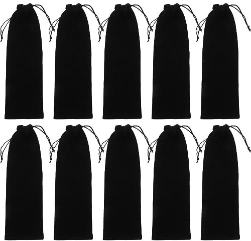 Homoyoyo 12Pcs Straw Storage Bag Reusable Bag Straw Carrying Case Velvet Pouch Bag Drawstring Tableware Bags for Drinking Straws Spoon Fork Chopsticks Holders