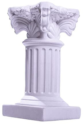 Dualoai Kompakte römische Säulenständer Statue - Griechische Säule für Gartentisch, Weiß