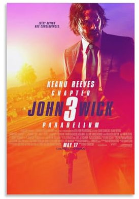 Khglxm John Movie Art Wick Kapitel 3 Parabellum-Poster, dekoratives Gemälde, Leinwand, Wandkunst, Wohnzimmer, Poster, Schlafzimmer, 40 x 60 cm