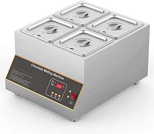 AINITAIFENG Commercial Chocolate Tempera Machine Air Heater Pots To Melt Chocolate Digital Control Food Heater 1/2/4 Tanks Capacity Of 10 L 0 ℉ ~ 185 ℉
