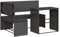 vidaXL Gartensofa, Sofa in L-Form mit Klapptisch Kissen, Sitzgruppe Lounge Couch für Terrasse Garten, Gartenmöbel Ecksofa, Schwarz Poly Rattan