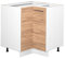 Vicco Eckunterschrank Fame-Line, Goldkraft Eiche/Weiß, 80.5 cm, AP Eiche