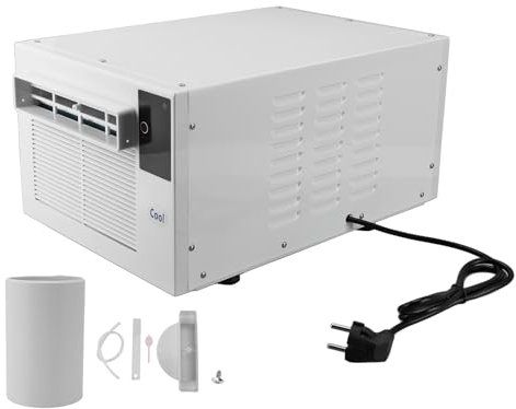 Aire Acondicionado de Ventana, Mini Aire Acondicionado Portátil de Doble Inversor 1900BTU, Ahorro de Energía, Enfriador de Aire Móvil para Habitaciones Pequeñas (Estándar europeo