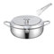 Freidora Con Control De Temperatura Freidora Tempura Con Tapa Con Colador Doble Oreja Freidora De Acero Inoxidable 304(4.2L)