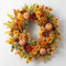 Fall Wreath for Front Door, 45CM Autumn Wreath with Maple Leaf, Pumpkin, Sunflowers and Pine Cone, Autumn Door Wreath for Thanksgiving Halloween Farmhouse Decor, Home Harvest Wreath