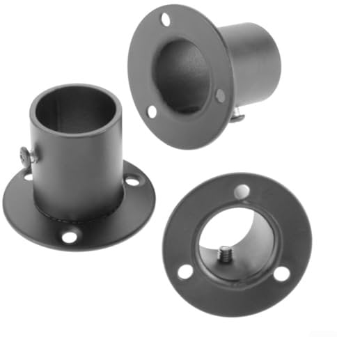 Eawfgtuw 2Pcs 19-32mm Stainless Steel Wardrobe Bracket Flange Rail Rod Pole Socket End Support Decor For Balcony, Bathroom, Bedroom And Kitchen(32mm)