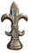 Französische Lilie - Silber - Keramik Fleur de Lis Zeitlose Skulptur Höhe 20cm Deko Figur Aufsteller Dekoobjekt