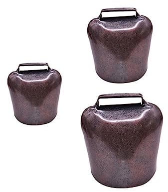 Homoyoyo Kleine Kuhglocke Und Ziegenglocken Set – 2 Stücke Antike Metallglocken Für DIY Bastelprojekte - Dekorative Hängedeko Mit Charmantem Krachmacher-Effekt Ca 4 5 x 3 7 cm