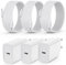 Pack de 3 Cargadores USB-C 20W + Cable de 2m USB-C/Lightning – Compatible con i-Phone 15/14/13/12 Pro MAX/Mini, Sam-Sung Galaxy S23/S22, Air-Pods Pro, i-Pad Enchufe EU Compacto Blanco