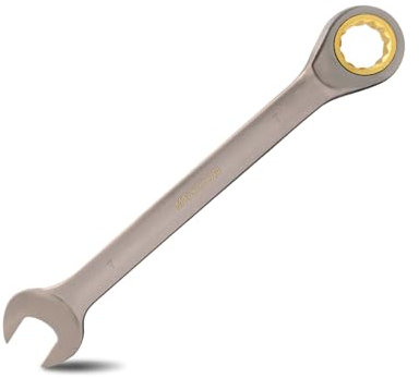 Meccion Combination Wrench 7mm Metric Open End Ratcheting Wrench - Industrial Grade Gear Spanner with Grey Nickle Plated