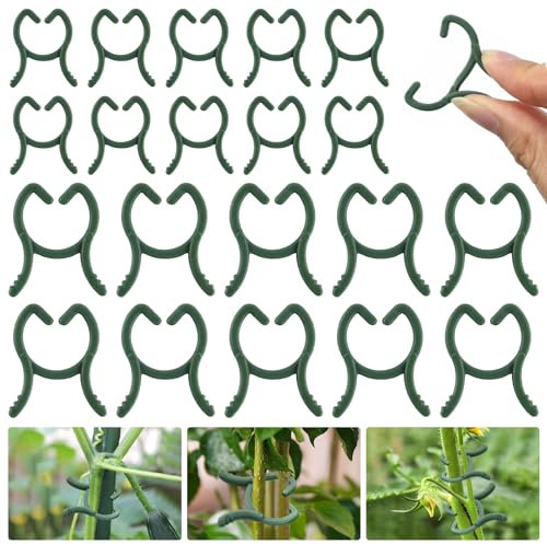 100 Pinzas Clips para Plantas Verde, Clips de Soporte para Plantas 2 x 2,6 cm e 3 x 3,6 cm, Plant Climbing Wall Clip, Clips para Sujetar Plantas de Jardín para Fijación Plantas Verduras Frutas