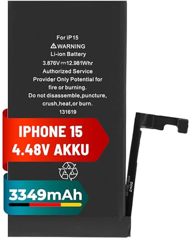 Mpsmobile® Akku für iPhone 15 | 3349mAh | Original Qualität für Zuverlässige Leistung