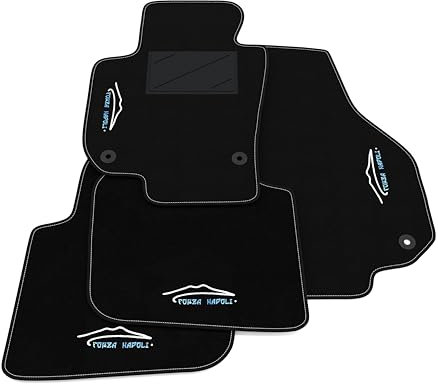 Auto Fußmatten Forza Napoli Meister 2025 kompatibel mit Skoda Superb 2 2008-2015 | Maßgeschneidertes Teppich-Set, Personalisierte Auto Fußmatten Fußball