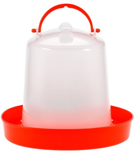QWORK® Hühnertränke 1,5L Rot, Geflügeltränke, Wachteltränke, Aufhängbarer Wasserspender