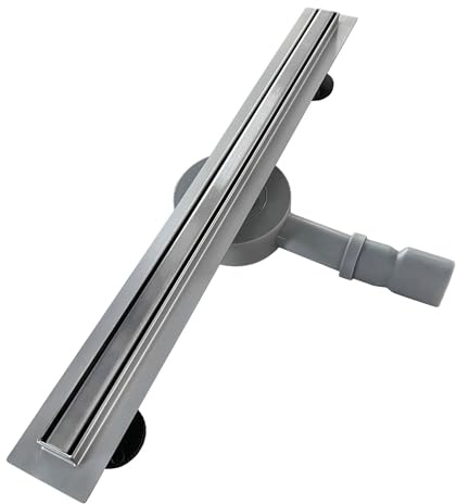 TIKA Caniveau de douche italienne compact L.120 cm acier inoxydable avec siphon 360°, drainage 36l/min