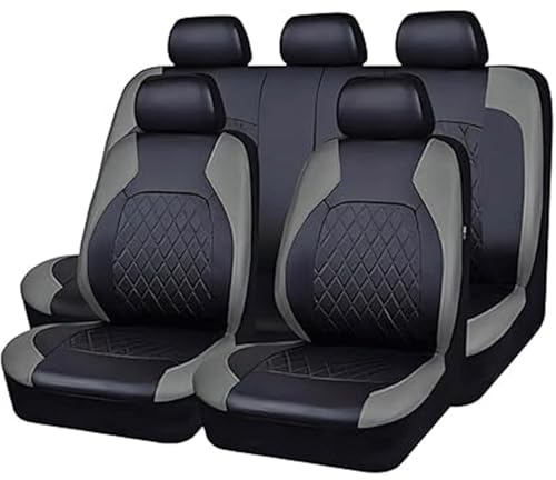 HZEXTKWD Autositzbezüge Sets Für Opel Meriva B 2010-2014, Auto Sitzbezüge Sitzschoner Vorne Hinten Leder Schonbezüge Wasserdicht Bequem Autositz Zubehör,B/Gray