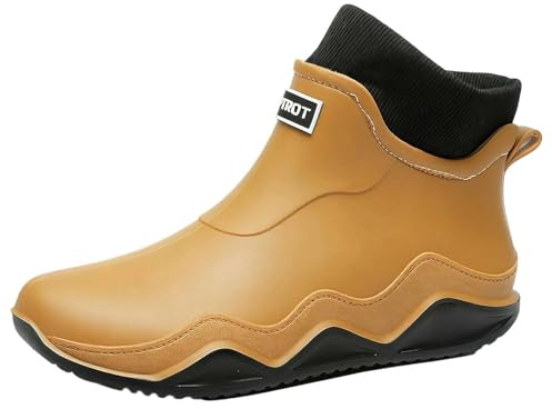 Stivali di gomma da donna a mezza altezza, per giardino, trasparenti, estivi, impermeabili, larghi, in gomma, leggeri, antiscivolo, da giardino, comodi stivaletti, giallo., 37 EU