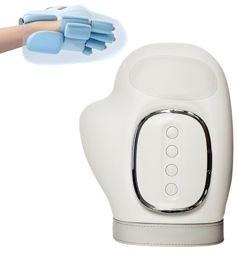 Kabelloses Handmassagegerät mit Thermotherapie Elektrisches mit Wärme 3 Luftkompression-Modi und 5 Stufen der Einstellbaren Stärke, Finger Massagegerät Geschenke