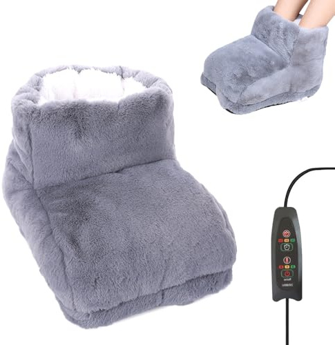 Hojalis Electric Foot Warmer, Feet Heater with Timer Settings & Adjustable Temperature, Soft and Breathable Electric Feet Warmer, Heated Foot Warmer for Women Men Winter Home Office Dormitory(UK Plug)