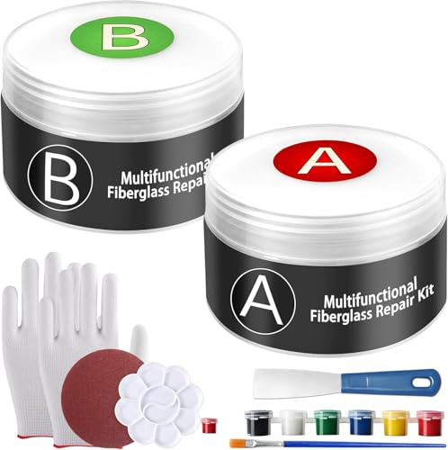 PLACHIDAY Shower Tray Repair Kit (Color Match) | Bath Repair Kit White Bathtub and Sink Repairs Kits for Chips Dents Cracks Holes Scratchs