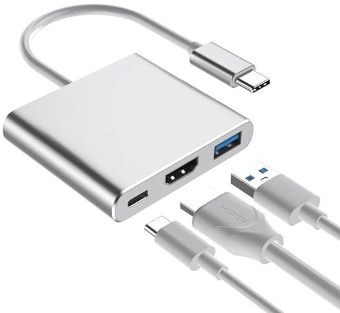 USB C to HDMI Multiport Adapter with 4K HDMI Output,Type-C Hub Converter to 4K HDMI USB 3.0 PD Charging Port,USB-C Digital AV Multiport Adapter for MacBook Pro/air,iPad Pro and More