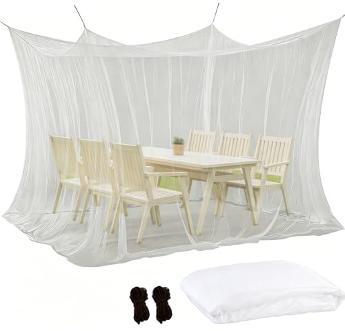 Udbrud Zanzariera per esterni, per interni ed esterni, 300 x 300 x 250 cm, zanzariera per letto a baldacchino, rettangolare, per gazebo, terrazza, lodge (a porta) (bianco)