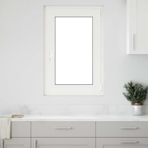 QUAHEAS Finestra per cantina Risor, 60 x 80 cm, antracite, in PVC e vetro, con funzione di inclinazione e rotazione, telaio a 5 camere, protezione termica, isolamento acustico, facile pulizia, ideale