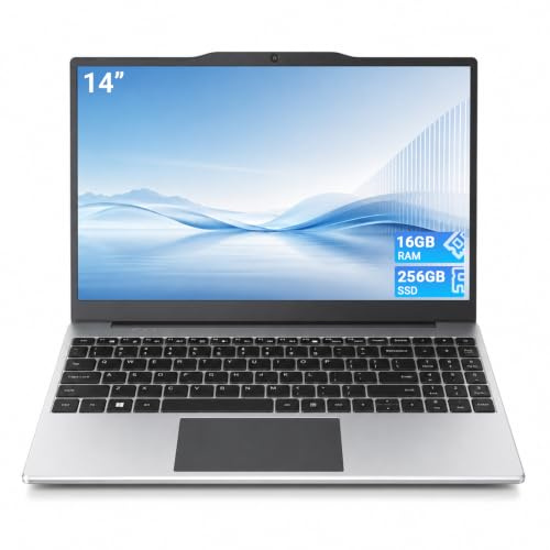 Breloom PC Portatile 14 Pollici, Tastiera Italiana (Incisa al Laser), 16GB RAM 256GB SSD, Processore AMD A9 fino a 3,2GHz, Win 10 Pro Laptop, Display IPS, WiFi 5, Notebook per Studenti