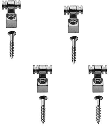 Roller String Tree Guides Retainer (4 pcs) - for Fender Strat Stratocaster Tele Telecaster Electric Guitar (Chrome)
