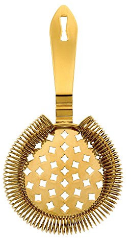 Barfly Classic Hawthorne Spring Bar Strainer, Stainless Steel, Gold, 17.7 x 8.5 x 2.8 cm