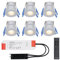 HOFTRONIC - Einbaustrahler Feuchtraum Badezimmer 12V Terrassenüberdachung IP65 Wasserdicht | 6x3W | 6x200 Lumen Warmweiß lichtfarbe Dimmbar mit RF-Fernbedienung. 3W Mini LED Einbaustrahler Flach 35mm