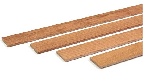 wodewa Holzleiste Wandleiste Kirsche Geölt 1m Abschlussleiste Holz 30x4mm Zierleiste für Wandverkleidung Decke Boden Abdeckleiste DIY Basteln