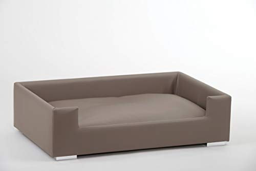 Lycce Hundesofa aus Kunstleder Taupe 91cm x 57cm x 25cm