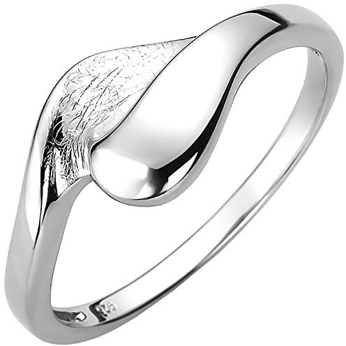 Jobo Damen-Ring aus 925 Sterling Silber eismatt Größe 60