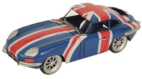 Old Modern Handicrafts 1961 E-Type Jaguar Modellauto – handgefertigtes Replikatmodell aus Metall – maßstabsgetreues Modell, perfekt für Heim- und Bürodekorationen – 33 cm L x 12,7 cm B x 10,2 cm H