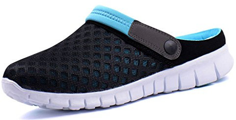 Zuecos Hombres Mujeres Unisex Zapatillas de Playa Sandalias Piscina Vernano Zapatos de Jardín Respirable Malla Casual Pantuflas - Azul, 44 EU