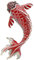 Générique Brosche mit Anstecknadel aus Stahl, schöner Fisch, Rot., Metall