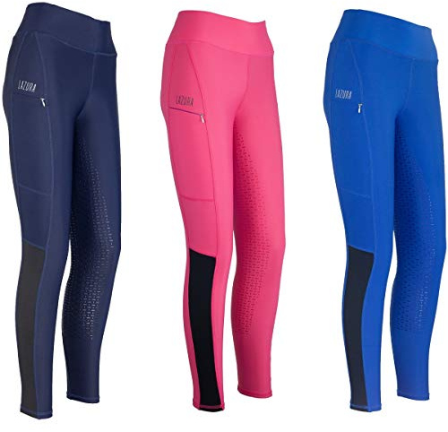 LAZURA Leggings da Equitazione in Silicone per Bambini Adventure