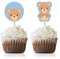 Cupcake-Topper mit blauem Teddybär, 24 Stück